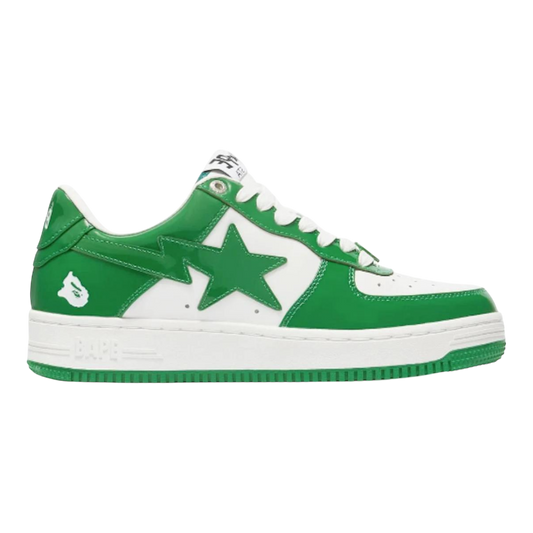 متجر A Bathing Ape Bape
 جلد لامع "أخضر أبيض"